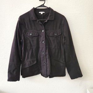 James Perse Womens Lyocel Blend Shirt Jacket Black size 2 Medium